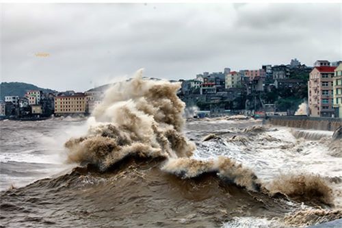 台风巴威来袭 台州大陈岛掀十米巨浪